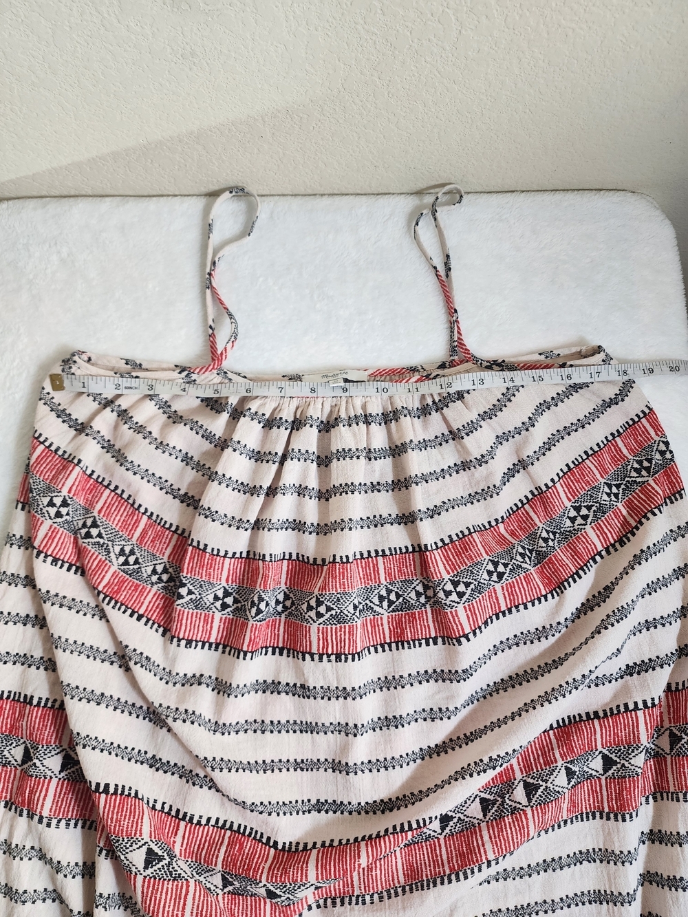 Madewell Boho Tribal Print Cotton Maxi Dress Red White Black Size M - Picture 5 of 11